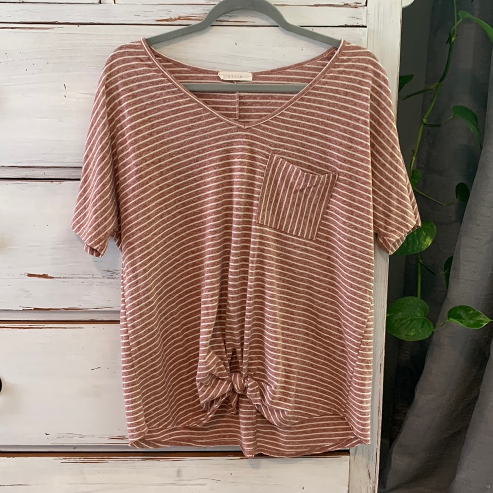 Medium- Stripped short sleeve shirt